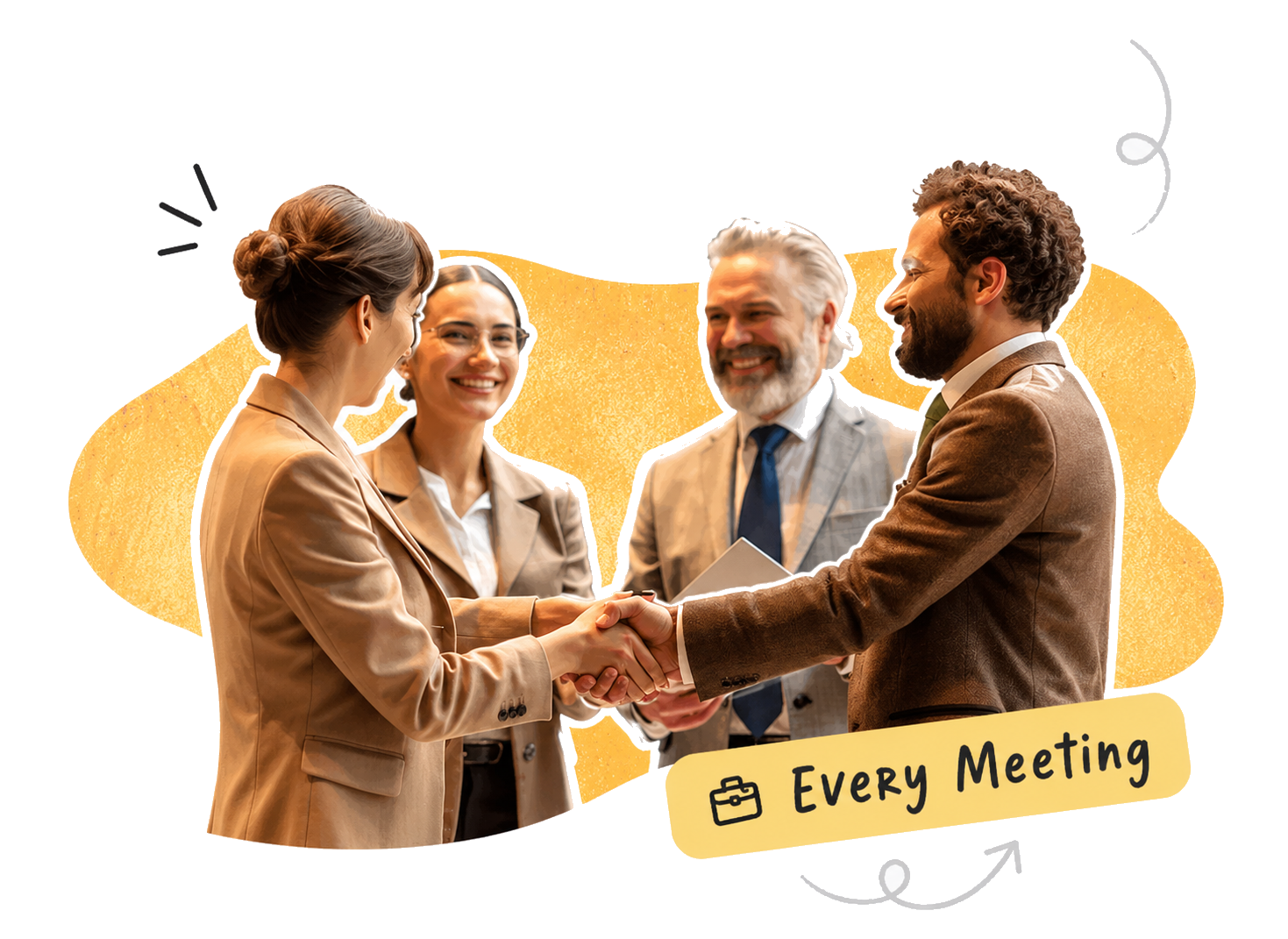 Colleagues shaking hands after a meeting